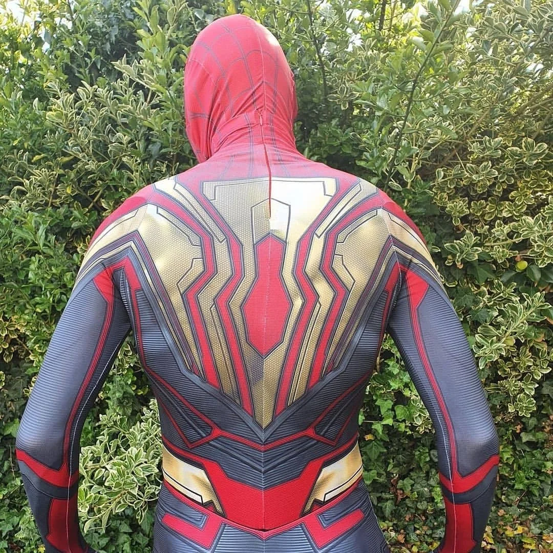 2021 г. костюм Spyboy железного цвета No Way Home косплей лайкра спандекс на Хэллоуин