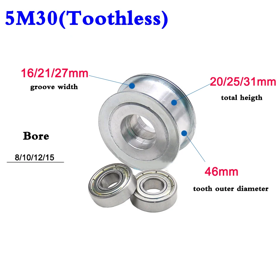 

1PCS 5M 30 Tooth 32 Tooth Idler Timing Pulley Synchronous Wheel Double Side Bearing Width 16/21/27mm Bore 8-15mm