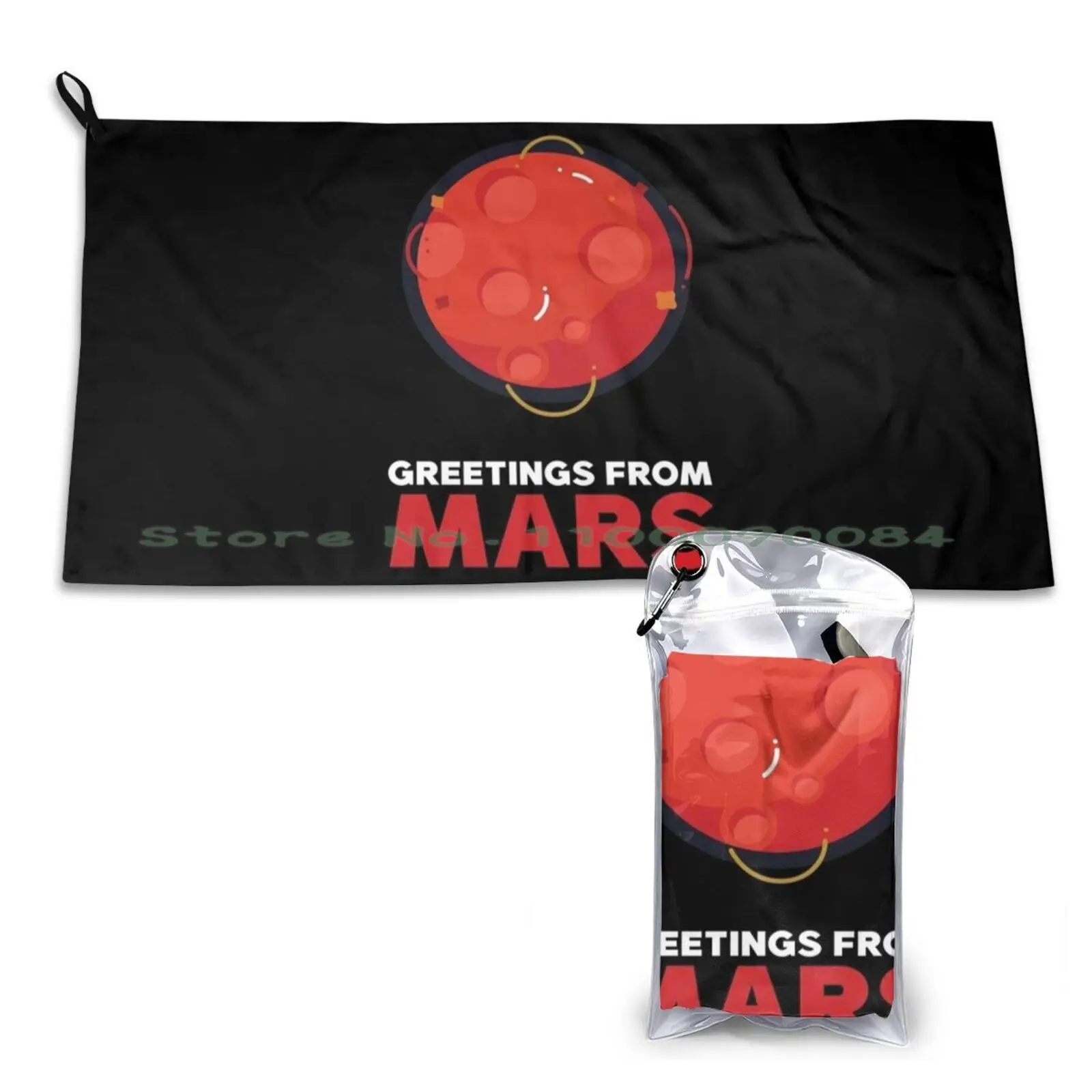 

Greetings From Red Planet Science Quick Dry Towel Gym Sports Bath Portable Geometric Pattern Mid Century Modern Midcentury