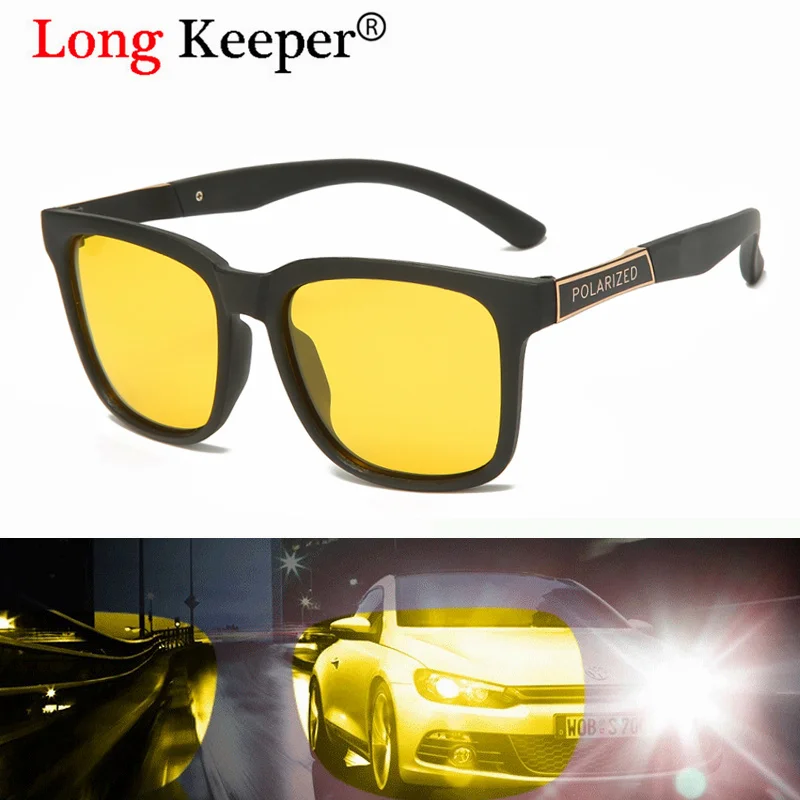 Longkeader новинка мужские солнцезащитные очки для ночного вождения поляризационные