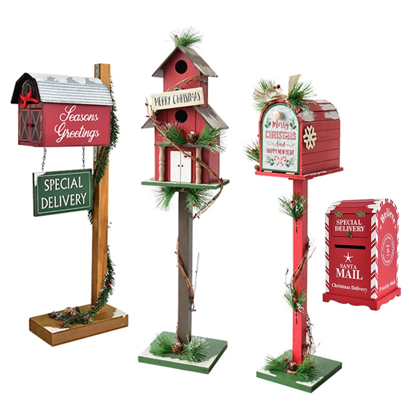Postbox Home Outdoor Wood Christmas Party Decoration Handmade Restaurant Hotel Photography Props