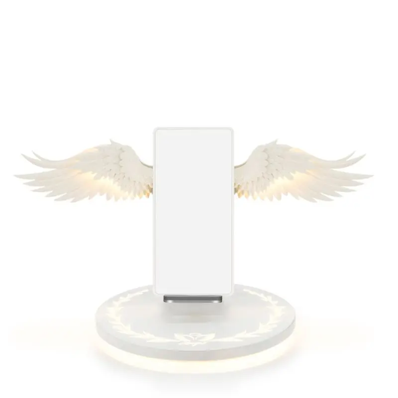 

2022 New LED Qi Wireless Charger Dock 10W Angel Wings Fast Charger for Cellphone Mobile