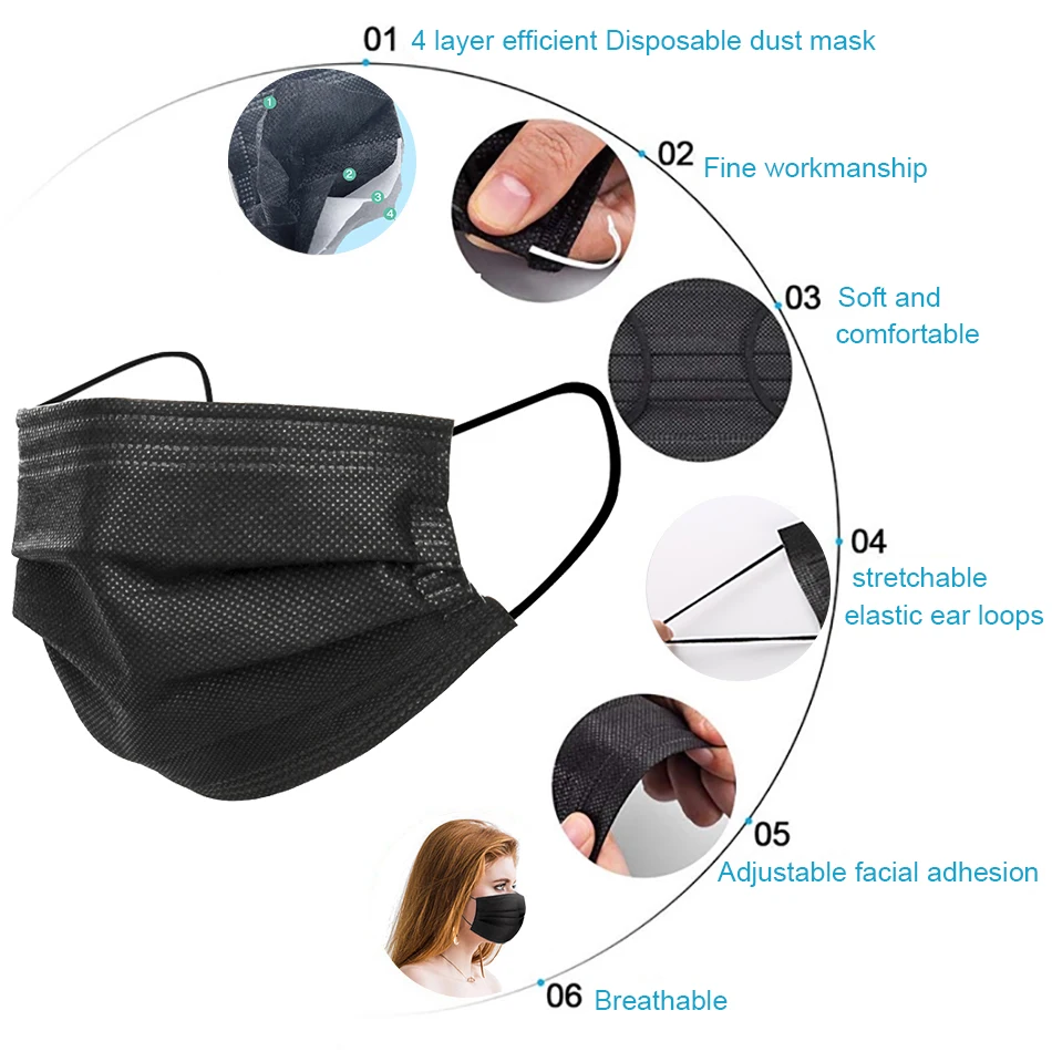 Маска маска для лица Carego одноразовая 4 слоя из мелтблауна|Маски| |