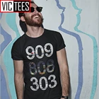 Мужская футболка с принтом Roland 909 808 303, Классическая футболка из 100% хлопка с вырезом лодочкой и принтом барабана