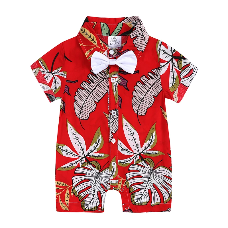 

Summer Baby Girl Clothes Floral Print Baby Clothes Boys Romper V-neck Bow Newborn Girl Romper Toddler Clothing 3-24Months