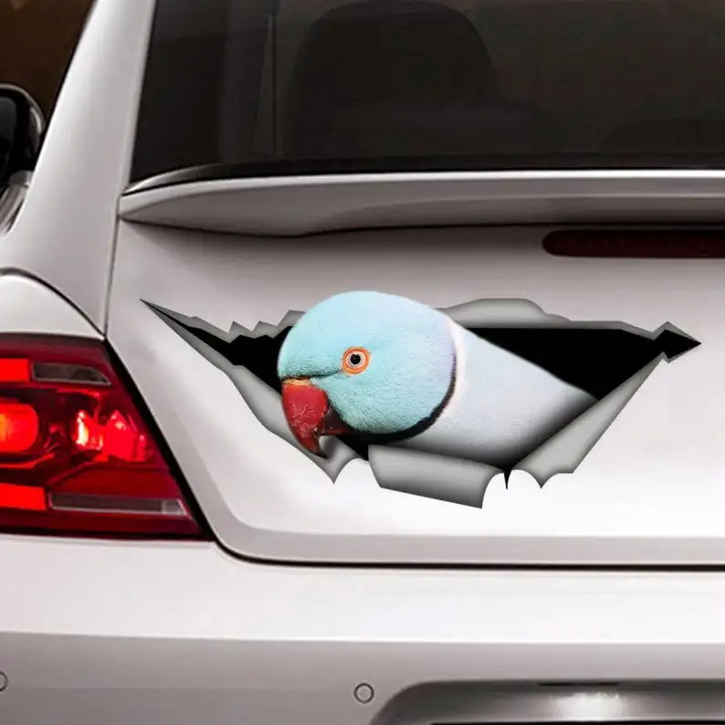 

Blue ringneck sticker , Car Decal, parrot decal, Laptop Decal, 3D sticker