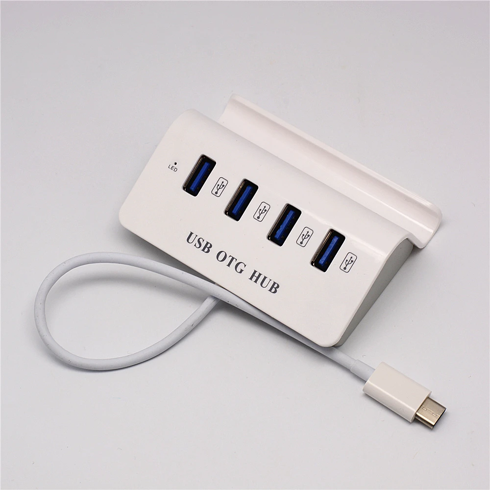 Новый высокоскоростной концентратор USB 3 1 OTG с 4 портами Type C ABS Mini держателем для