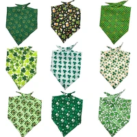3050pcs st patricks day pet dog bandana accessories pet dog bandanas green clover scarf samll dog cat puppy bandana supplies