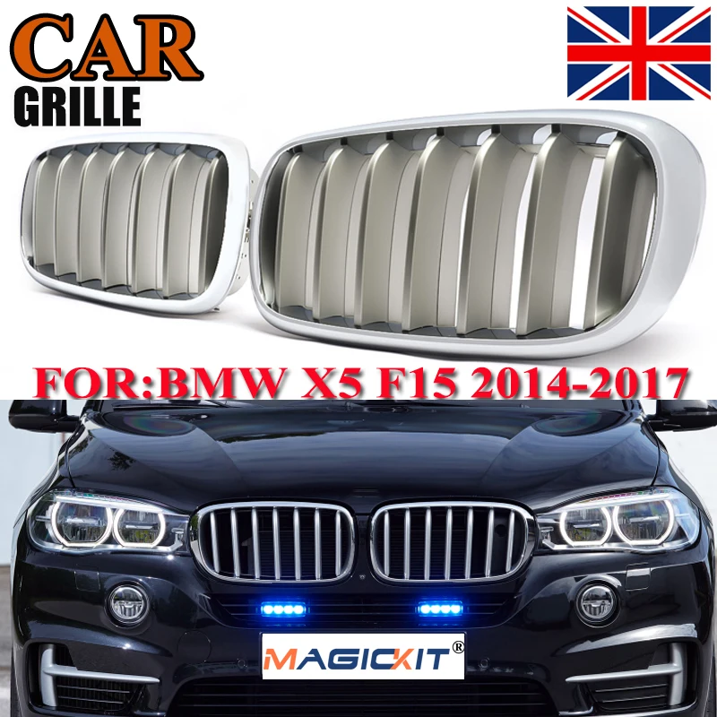 

MagicKit FOR BMW F15 F85 X5 F16 F86 X6 2014-2017 CHROME FRONT KIDNEY GRILL GRILLE GRILLS