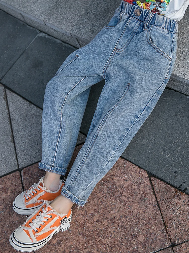 2019 джинсы для девочек подростков новые модные малышей повседневные джинсовые