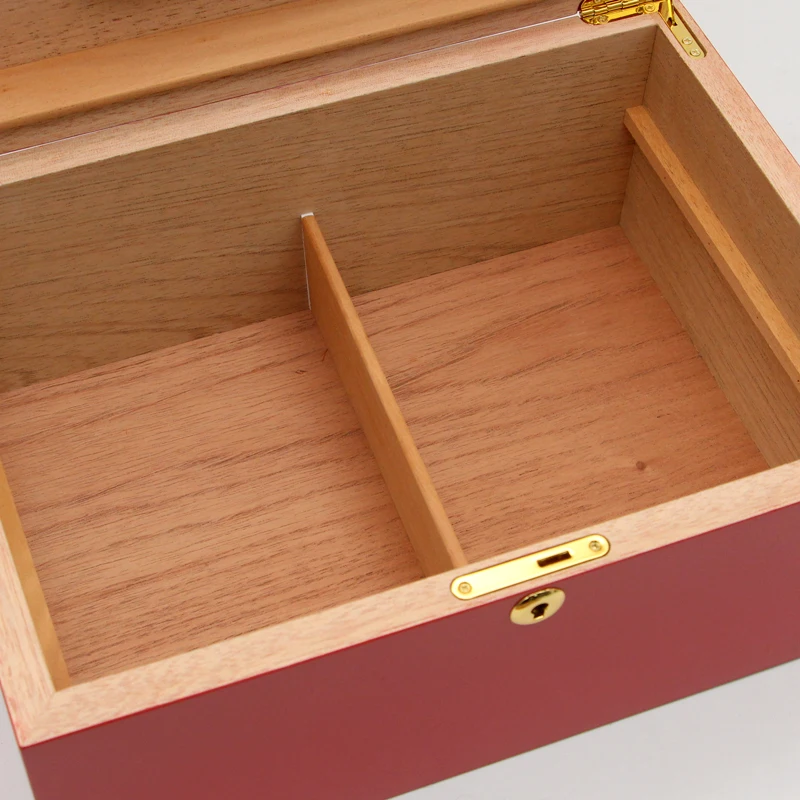 Дерево кедра с подкладкой шкафчик для хранения сигар &quotHumidor" 2 ящика черный и