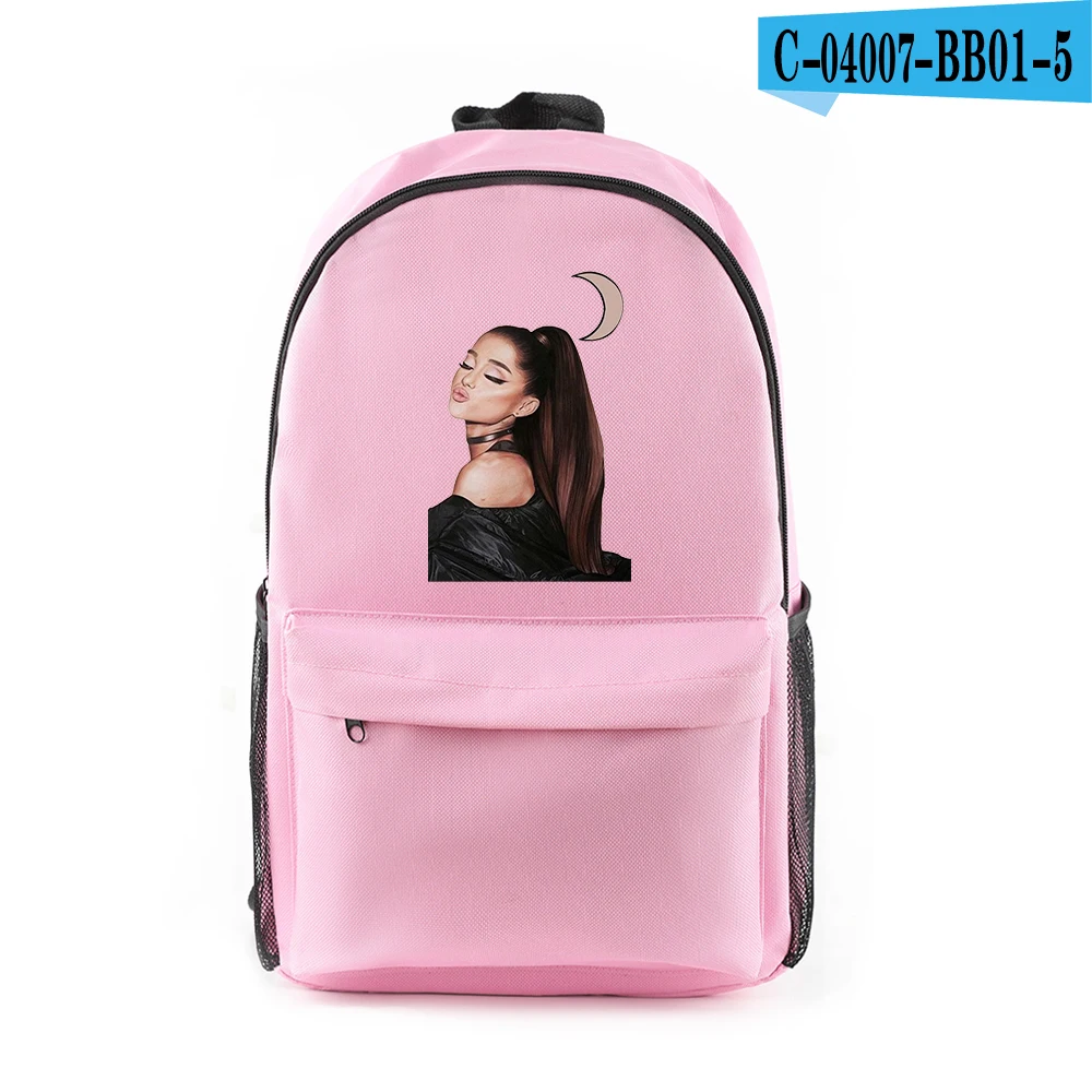 Холщовый Рюкзак на плечо в стиле Харадзюку С Логотипом Ariana Grande, певица на молнии, рюкзак для путешествий в студенческом стиле, пять цветов - Цвет: BB01