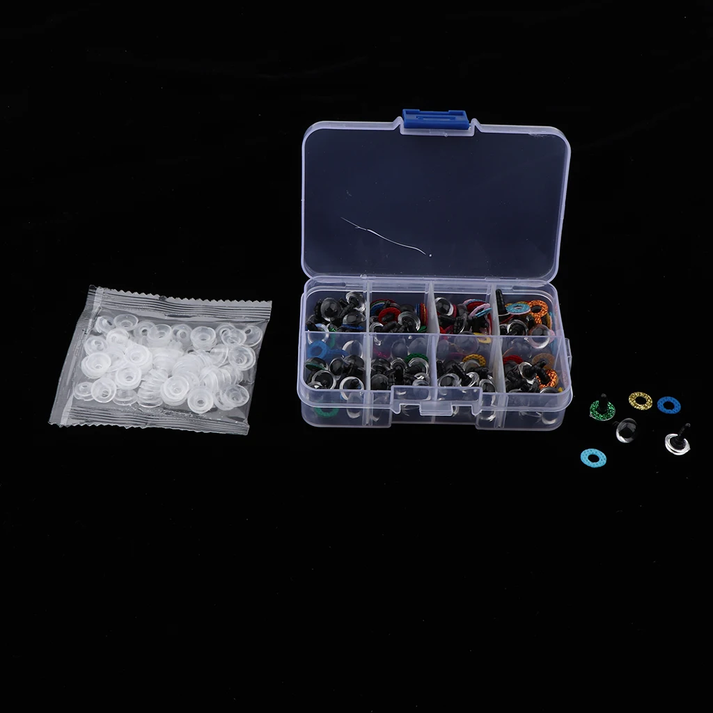 80 шт. безопасные глаза с блестками нетканые и шайба для мягкой игрушки 10 мм |