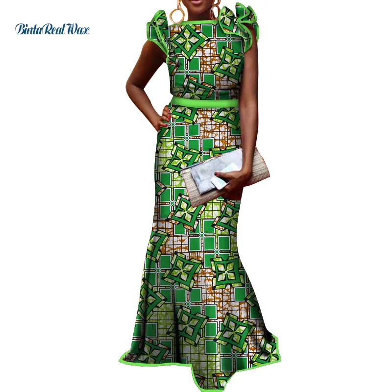 Женские африканские платья в стиле Дашики длинные африканском с принтом Анкары