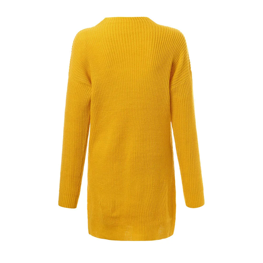 Стильный Вязанный свитер платье 2019 женская новая осенняя зимняя уличная одежда с