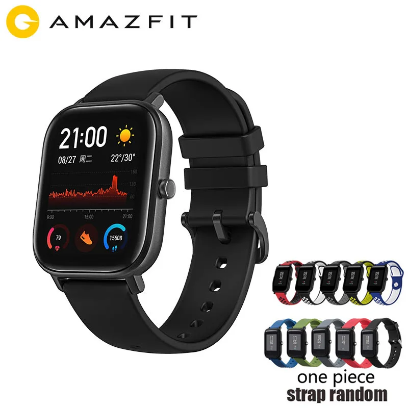 GTS-Black-R Amazfit GTS глобальная версия Смарт спортивные часы gps 5ATM водонепроницаемые 1,65 “AMOLED дисплей Editable Widgets 14 дней Срок службы батареи часы - Цвет: GTS-Black-R