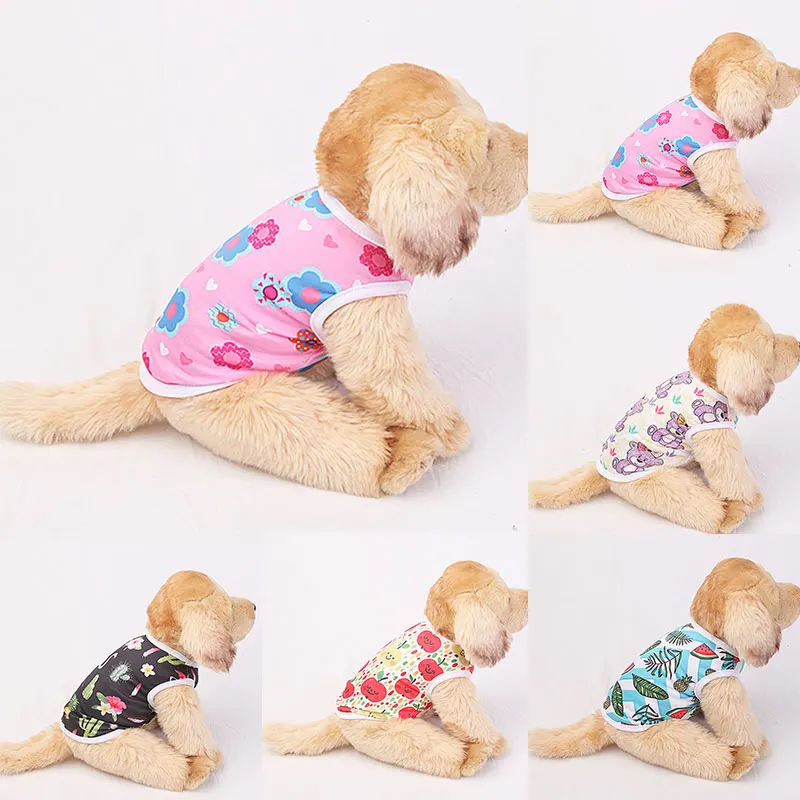 

Cartoon Dog Shirt Summer Small Dog Clothes Chihuahua Tshirt Puppy Vest Yorkshire Terrier Pet Clothes Ropa Perro Pets Clothing