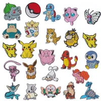 cartoon pokemon pikachu iron on patch embroidered clothes patches for clothing kids umbreon cloth stickers garment appliques