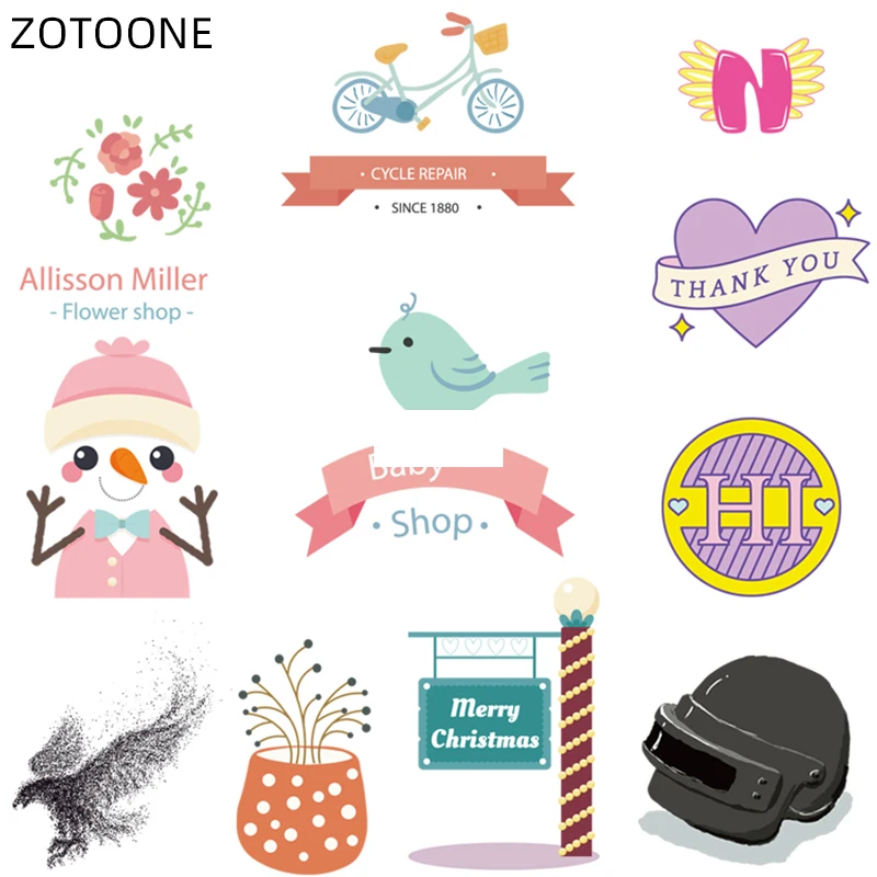 

ZOTOONE Cute Cartoon Animal Patches Heat Transfer Iron on Patch for T-Shirt Children Gift DIY Clothes Stickers Heat Transfer G