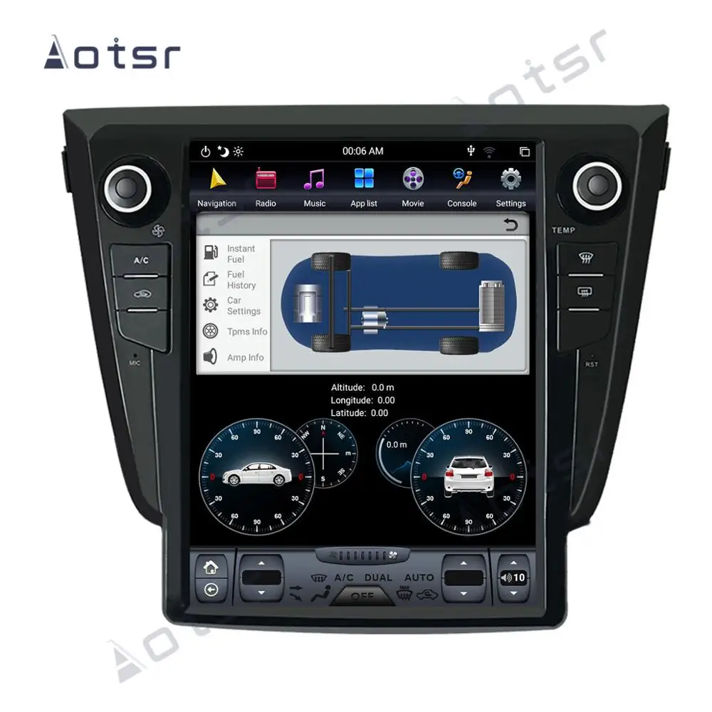 Tesla style px6 Android 9.0 4+64G Car DVD Player GPS Navigation For Nissan X-TRAIL/Qashqai/Rouge 2013+ radio recorder headunit | Автомобили