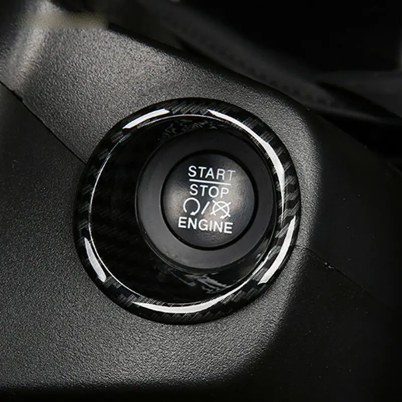

Аксессуары для Jeep Renegade 2016-2017, аксессуар для стайлинга автомобиля, карбоновая отделка для запуска двигателя, 1 шт.