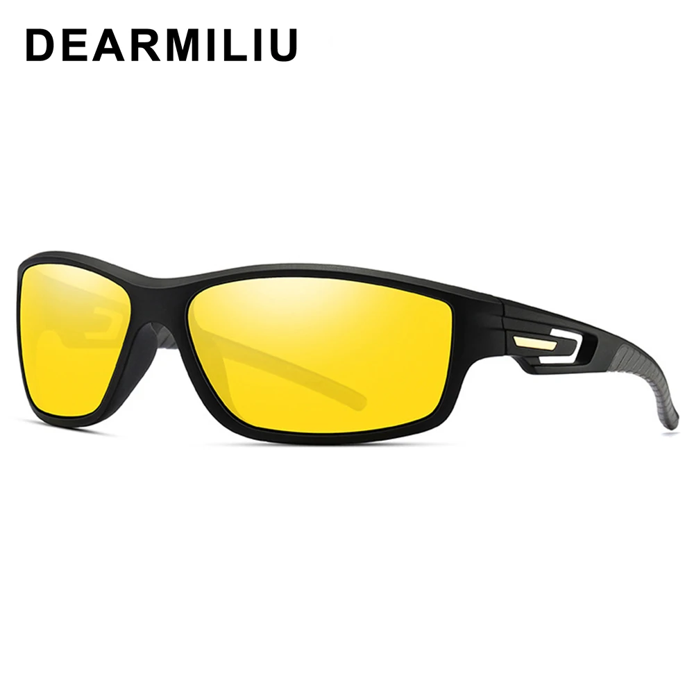 Мужские солнцезащитные очки DEARMILIU TR90 квадратные поляризационные с зеркальным