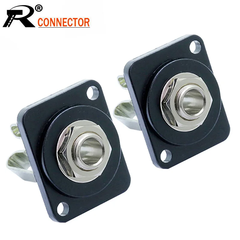 10 шт./лот женский 6 35 мм стерео разъем металлическая панель крепление 3 полюса 1/4