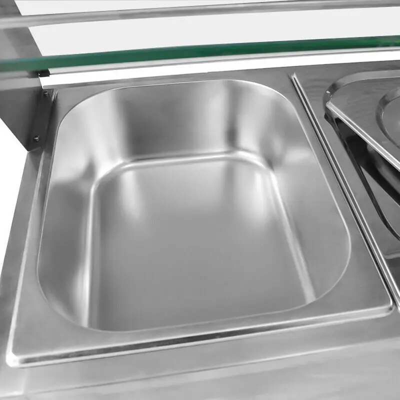 1500W 5 Pot Bain Marie Stainless Steel Catering Buffet Food Warmer Container Glass For Restaurant | Инструменты