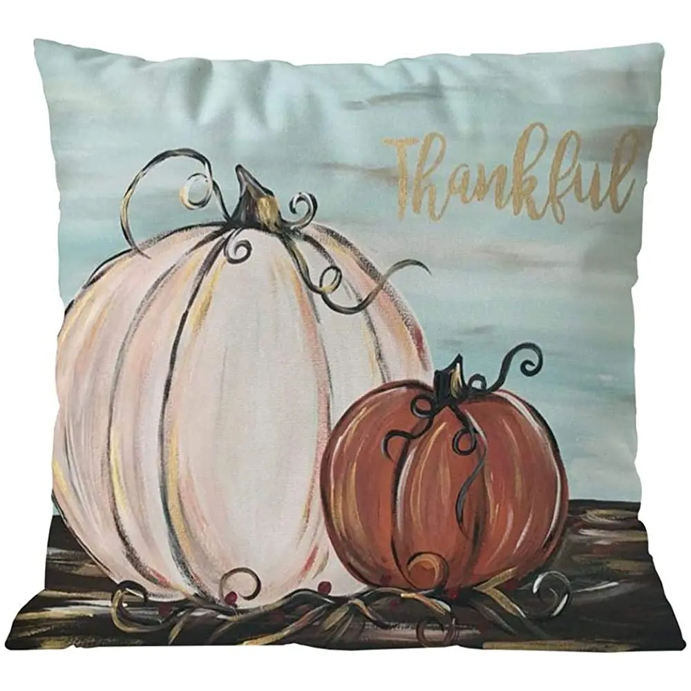 

Halloween Decorations Pumpkin Pillowcases Thanksgiving Zipper Cushion Pillows Cover 18 x 18 inch