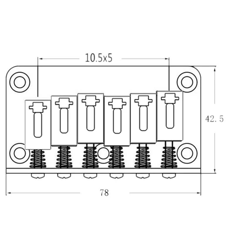 Hardtail Guitar Bridge Body Through for 6 String Electric Parts | Спорт и развлечения