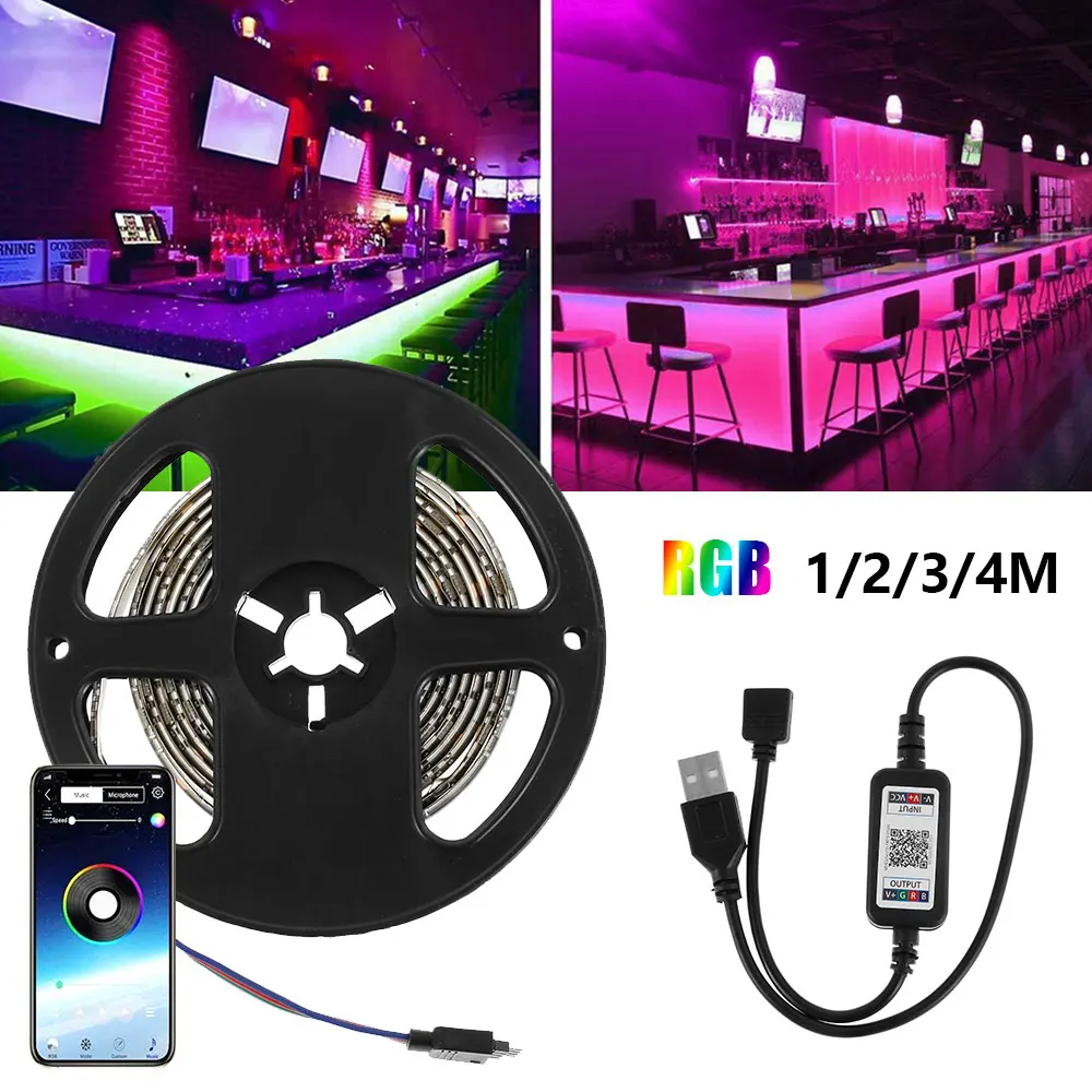 4/3/2/1 м 30 светодиодный s полосы света SMD5050 Гибкая лампа RGB Цвет изменение USB Remote