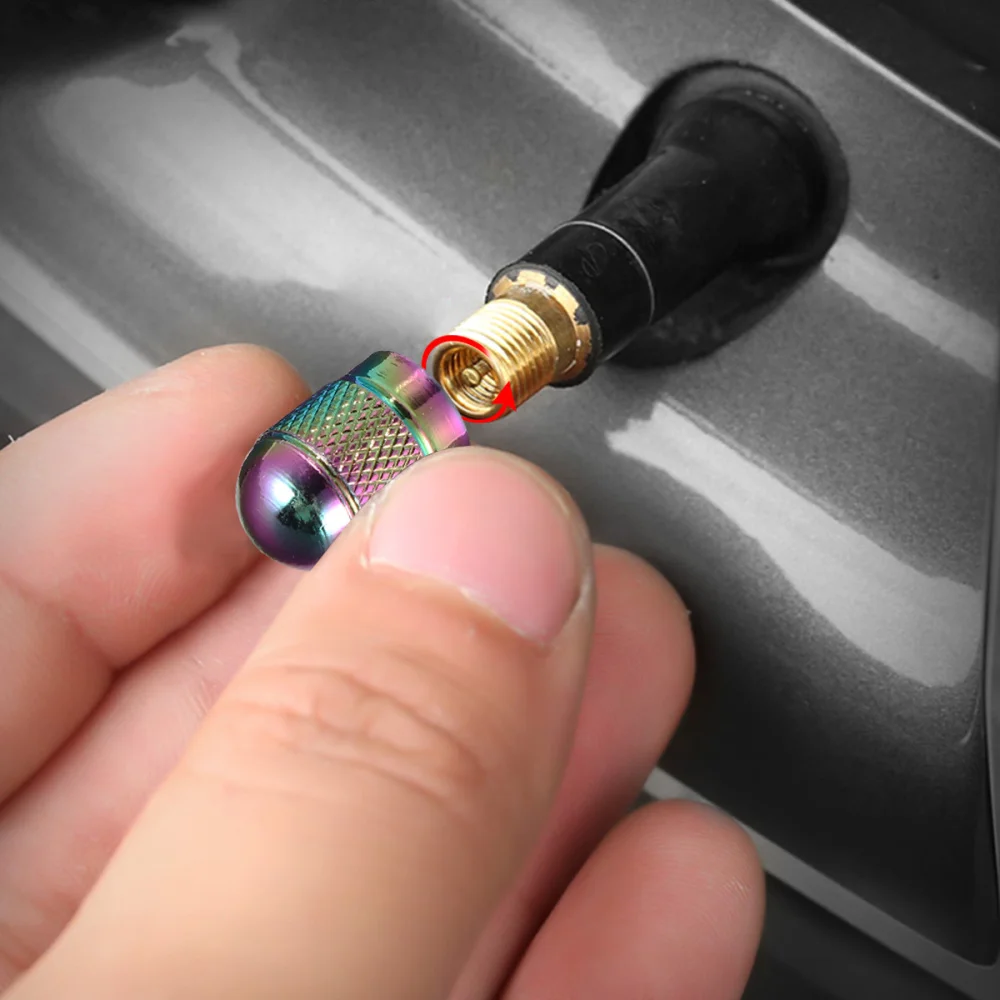 

8pcs Tire Cap Car Tire Aluminum Alloy Cap Symphony Bullet Head Dust Cap (Colorful)