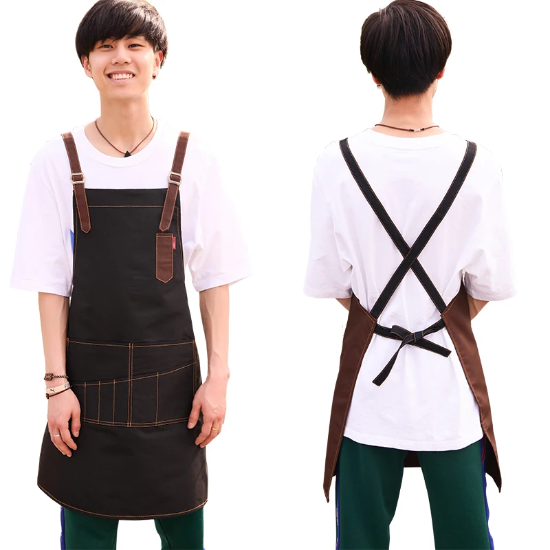 Слюнявчик из хлопка и холста для барбекю Senyue кожаные ремешки кухонный фартук шеф