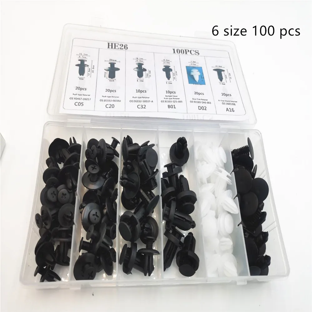 

100pcs Auto Fastener Clip For Jeep Renegade Wrangler JK Grand Cherokee Compass Patriot Liberty