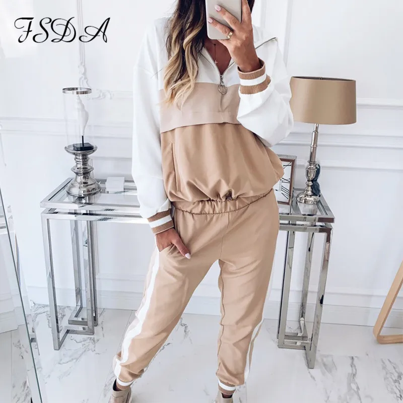 Осенне-зимний Топ с длинным рукавом FSDA рубашка свободные и длинные брюки