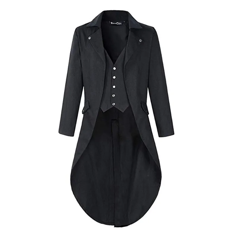 Мужской средневековый костюм викторианский стимпанк мужской смокинг Длинные