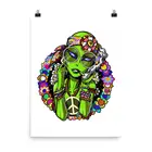 Современный домашний декор, плакат хиппи Alien Stoner, настенная живопись на холсте, скандинавский художественный плакат с принтом, Настенная картина для гостиной, рамка