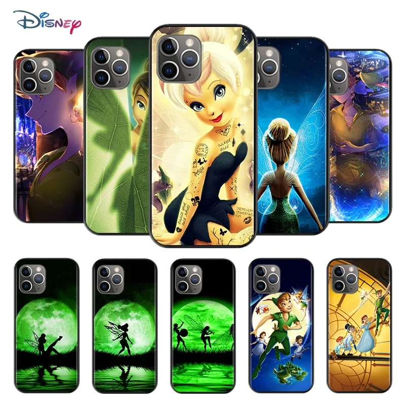 

Disney Cartoon Animation Peter Pan Tinker Bell For Apple iPhone 12 11 XS Pro Max Mini XR X 8 7 6 6S Plus 5 SE Black Phone Case