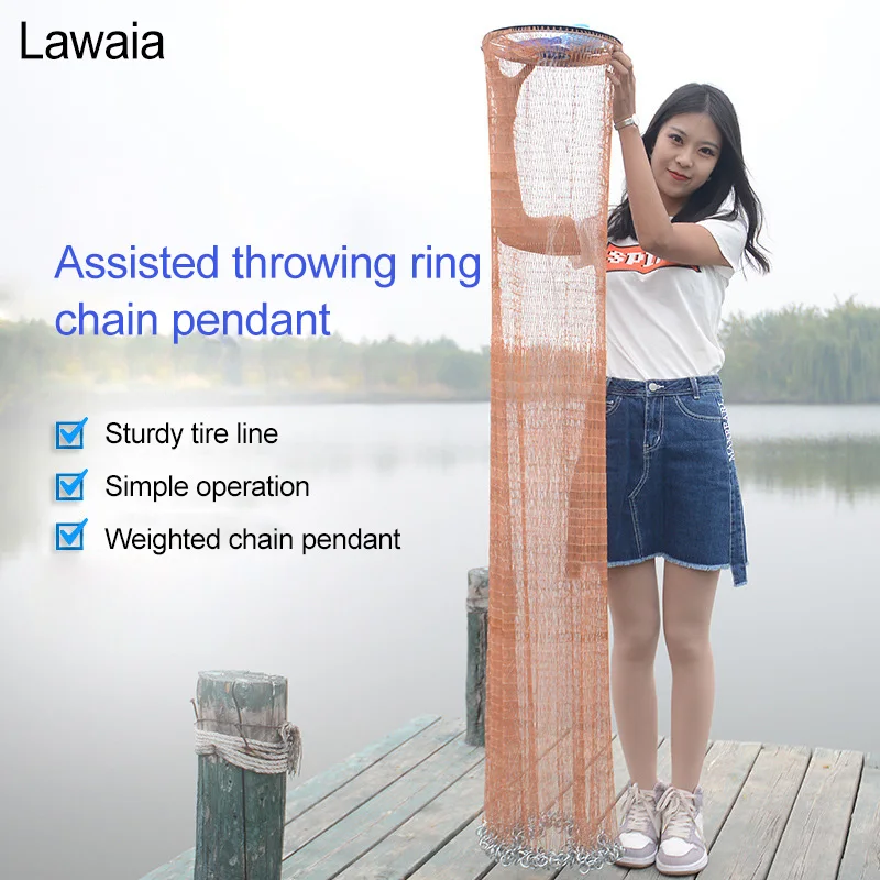 Lawaia кастинговая сеть падающая ручная метательная рыболовные сети диаметром 2 4-4 м
