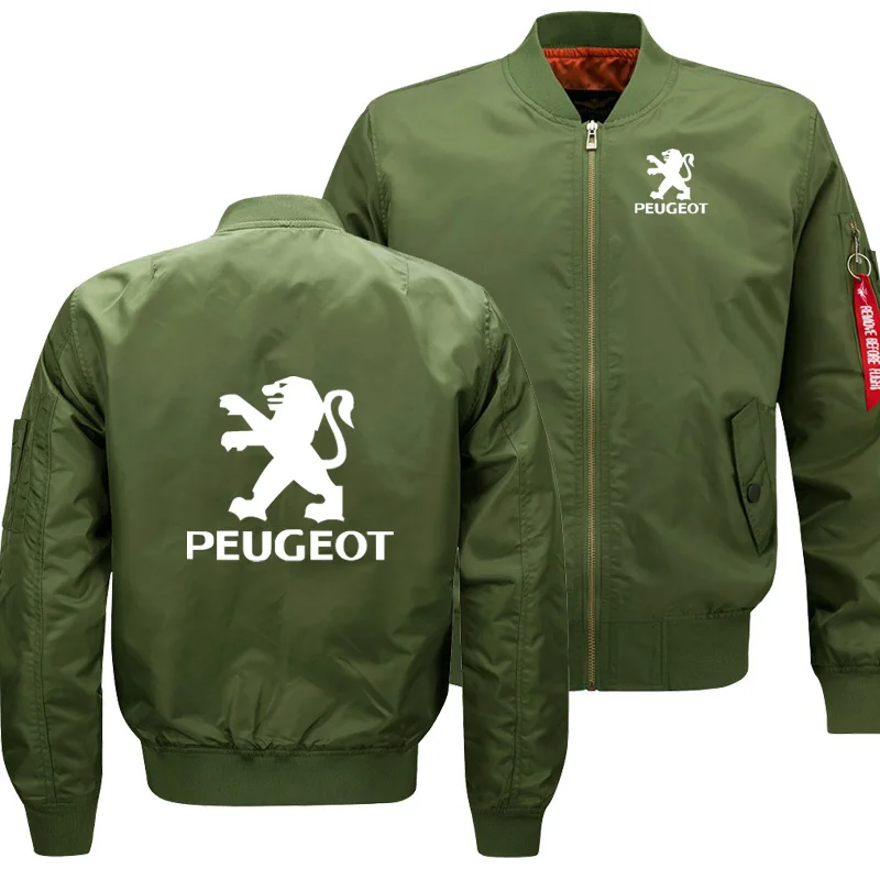 

Mens Flying jacket Wintter fiy pilot jacket men Peugeot Car Logo Hip Hop casual Men jacket Male Clothing