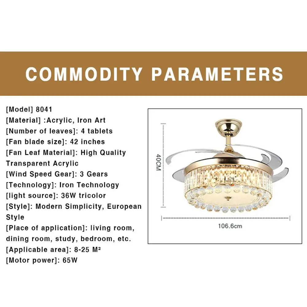 42 дюймовая элегантная светодиодная люстра с золотым кристаллом потолочный