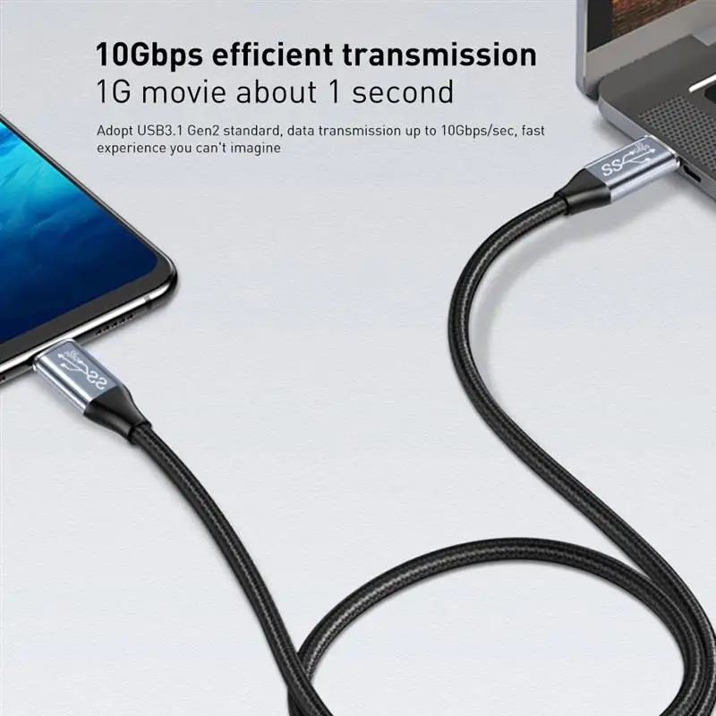 5A Type C USB кабель для передачи данных 3 1 Gen2 10 Гбит/с Переходник на 100 Вт быстрой