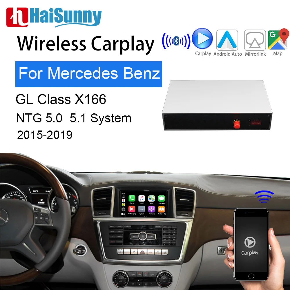 

Wireless CarPlay For Mercedes GL class X166 2015-19 Support Car Video Interface GPS Navigation Reverse Cam Android Auto AirPlay