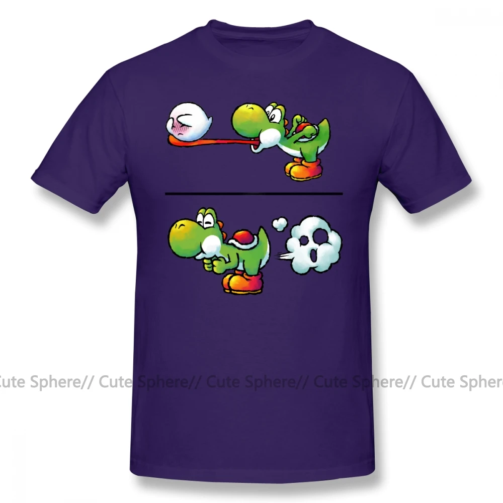 Футболка Super Smash Bros, Farting Yoshi, 100 хлопок, модная мужская футболка, 6xl, Милая футболка с коротким рукавом и принтом - Цвет: Purple