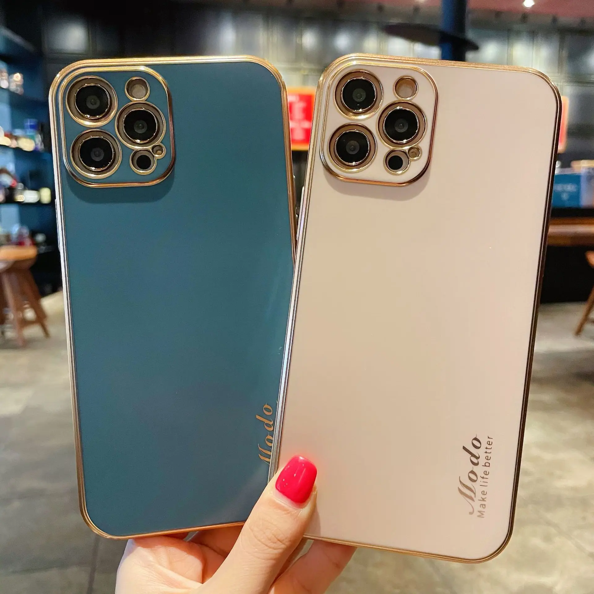 

For IPhone12 Electroplated Frosted Phone Case for IPhone 11 11Pro 12Pro Promax Non-stick Fingerprint Perforated Protective Cover