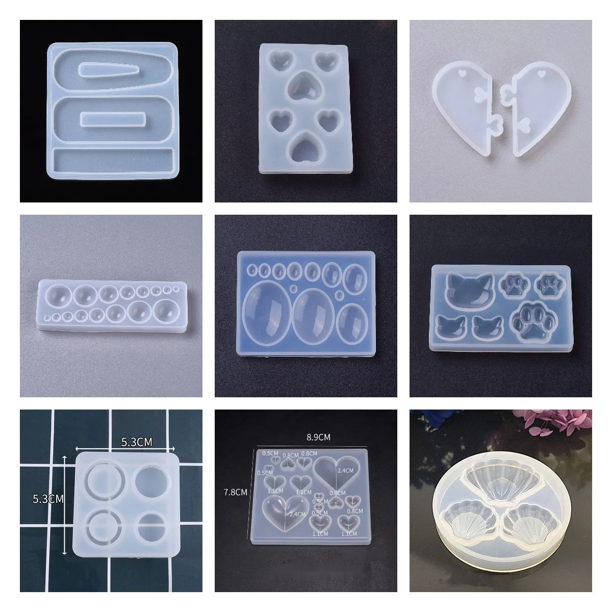 

Pendant Silicone Mold Round Heart Silicone Mold Paw Resin Mold For DIY Necklace Keychain Crystal Epoxy Resin Jewelry Making