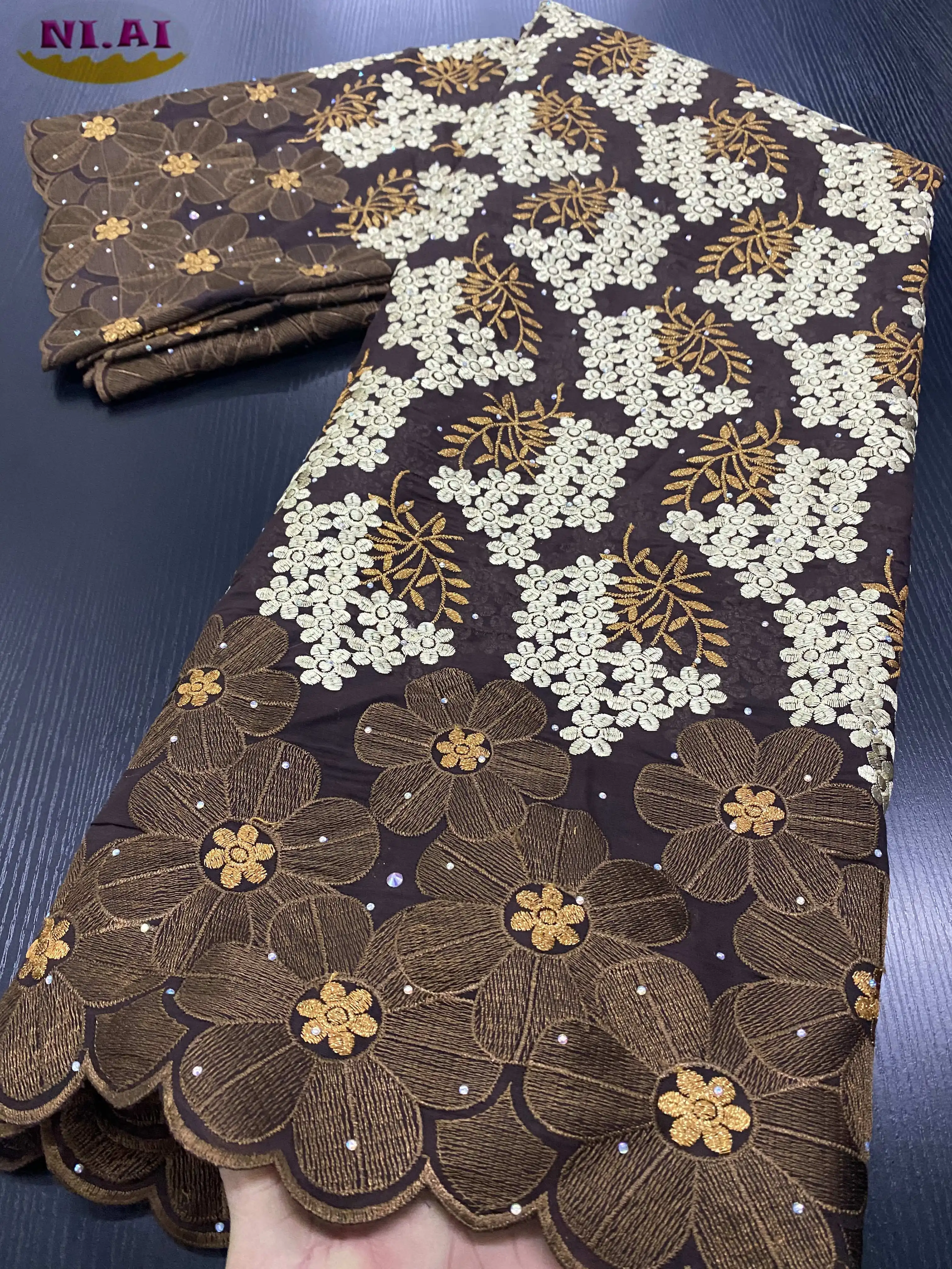 NIAI нигерийская кружевная ткань 2020 высокое качество хлопок африканская сухая для