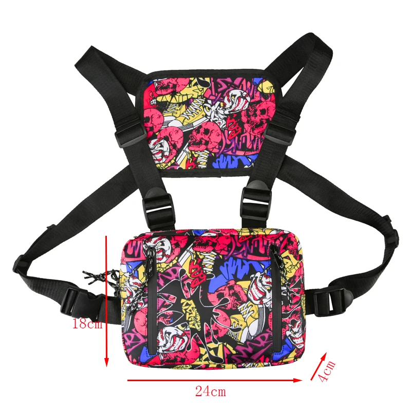 New Graffiti Hip-Hop Chest Bags For Man Fashion Double Opening Rectangle Women Streetwear Sgraffiti Writer Rig Bag |