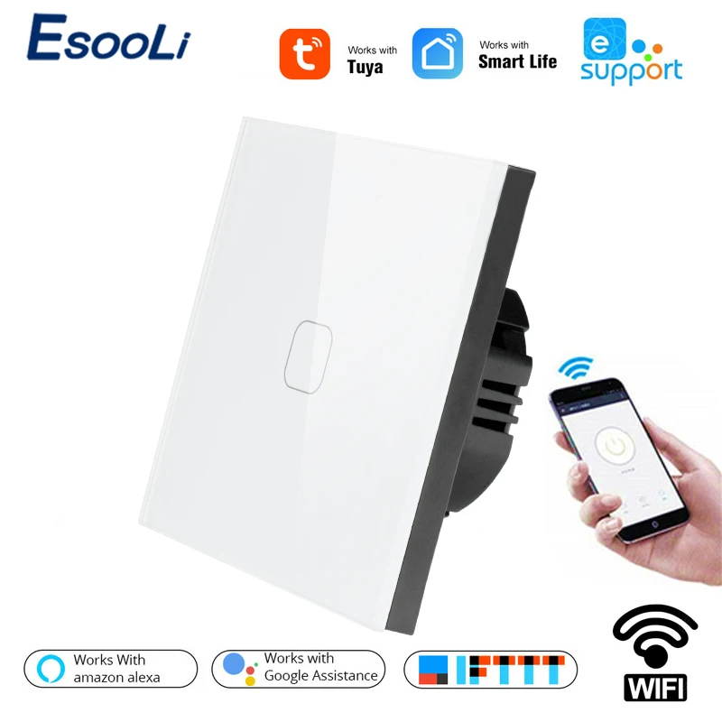 EsooLi EU/UK Standard Touch APP Wireless Remote WIFI Switch Smart Home Automation Glass Panel Wall Google | Обустройство дома
