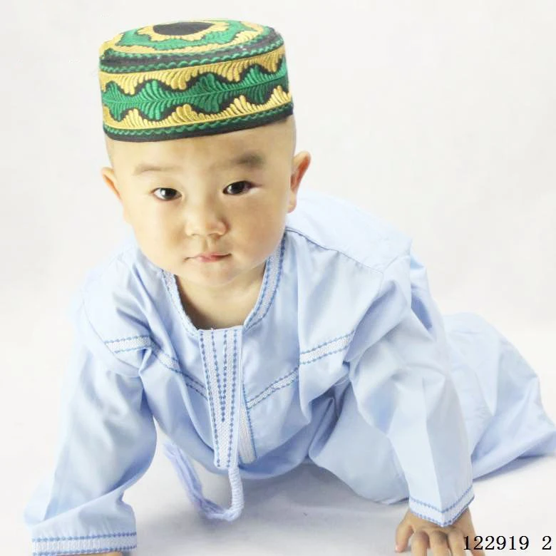 Детская Арабская и мусульманская одежда Jubba мусульманское платье для мальчиков
